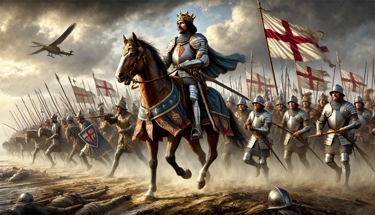"King leads armored knights"