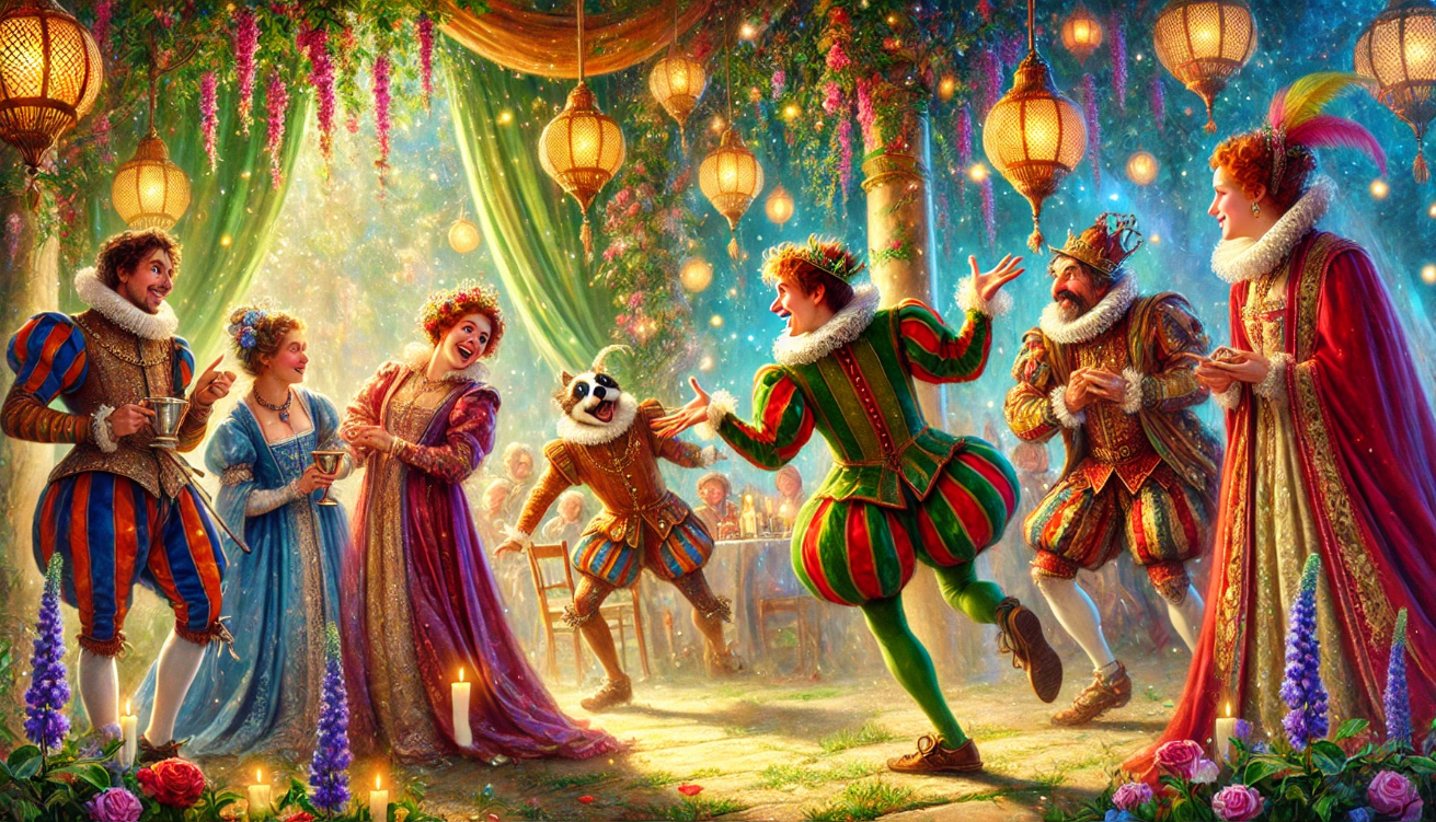"Festive Elizabethan garden party"