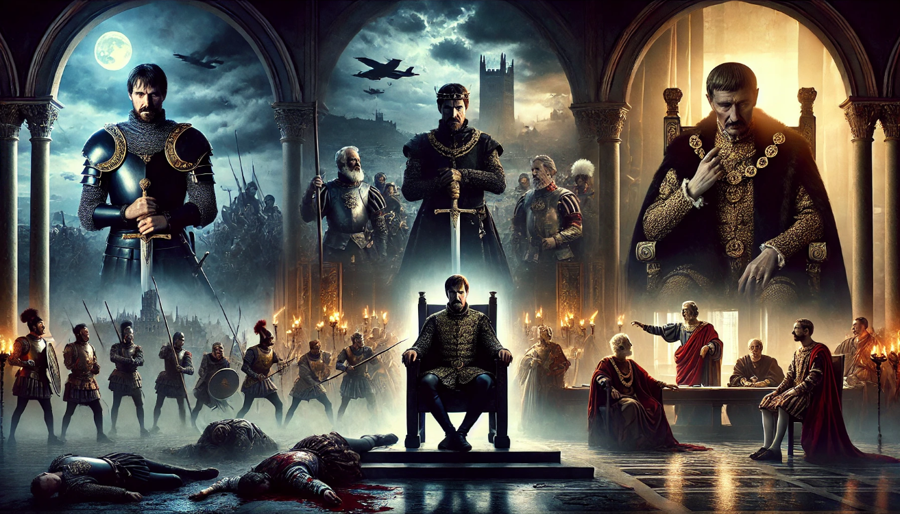 Medieval throne room battle