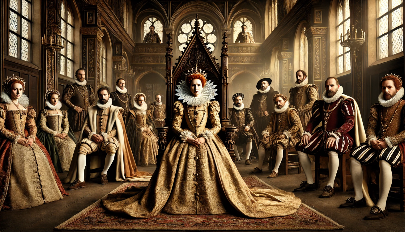 "Royal court in throne"