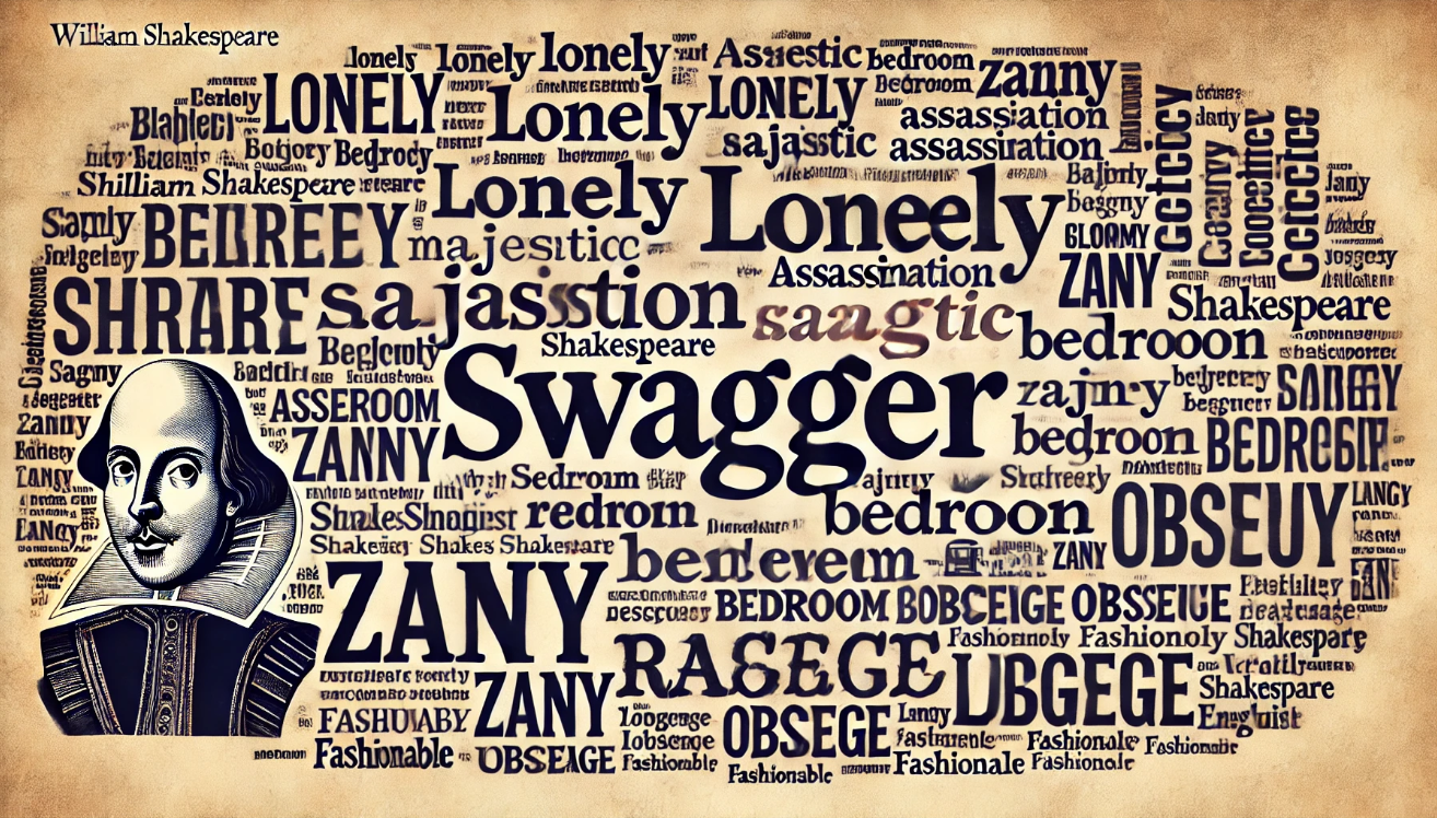 "Shakespeare word cloud art"