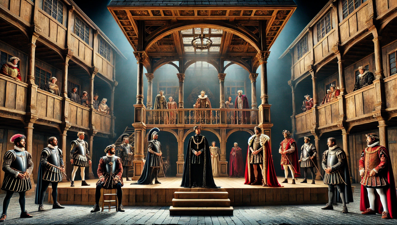 Elizabethan theater performance scene