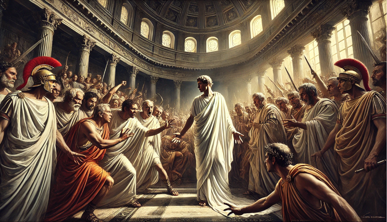 Caesar's assassination in senate