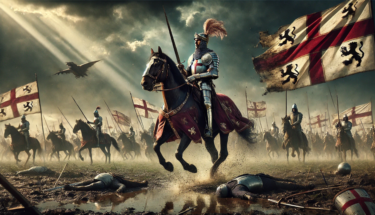 Knight leading battle charge