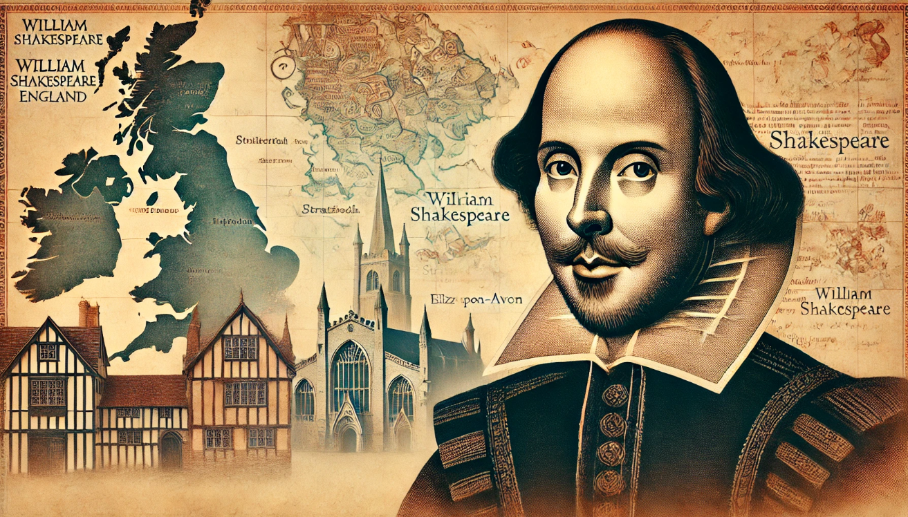 Shakespeare with Stratford background