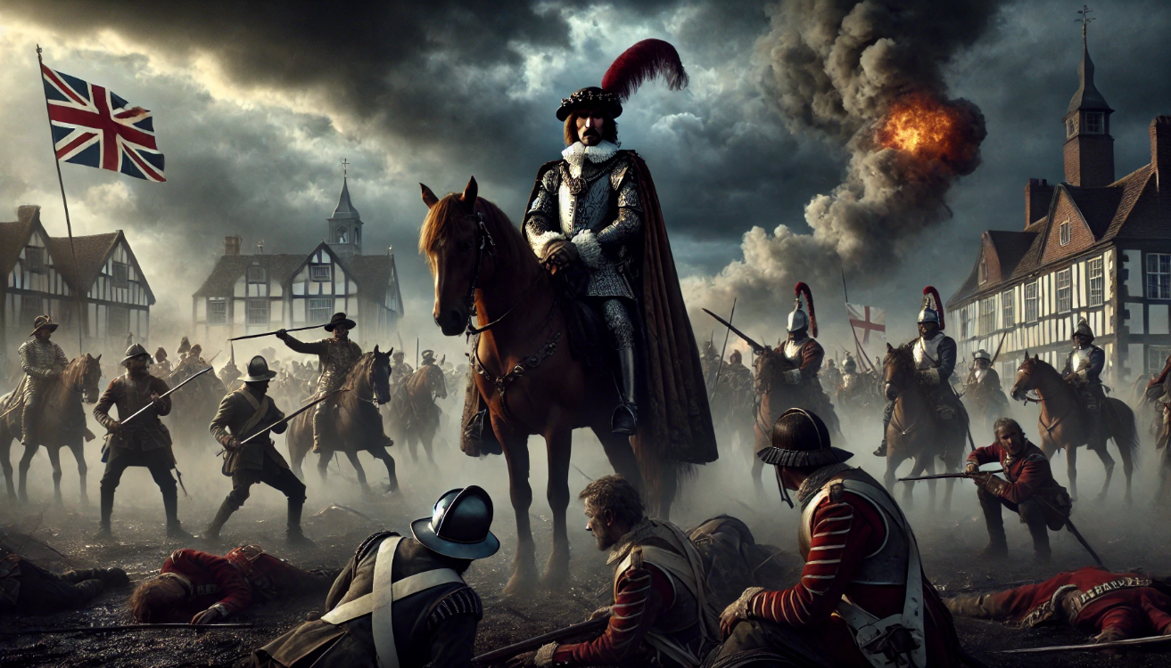 "British cavalry battle scene"