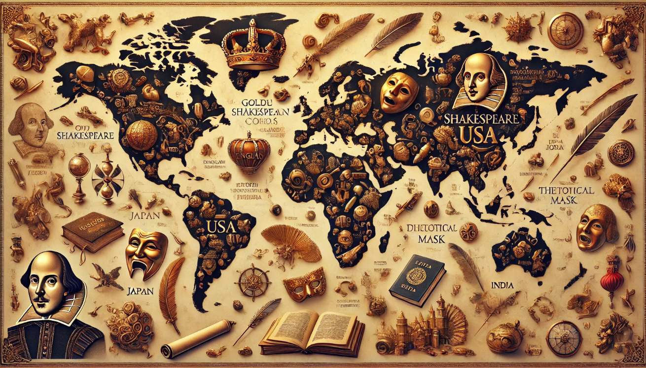 Shakespearean symbols world map

