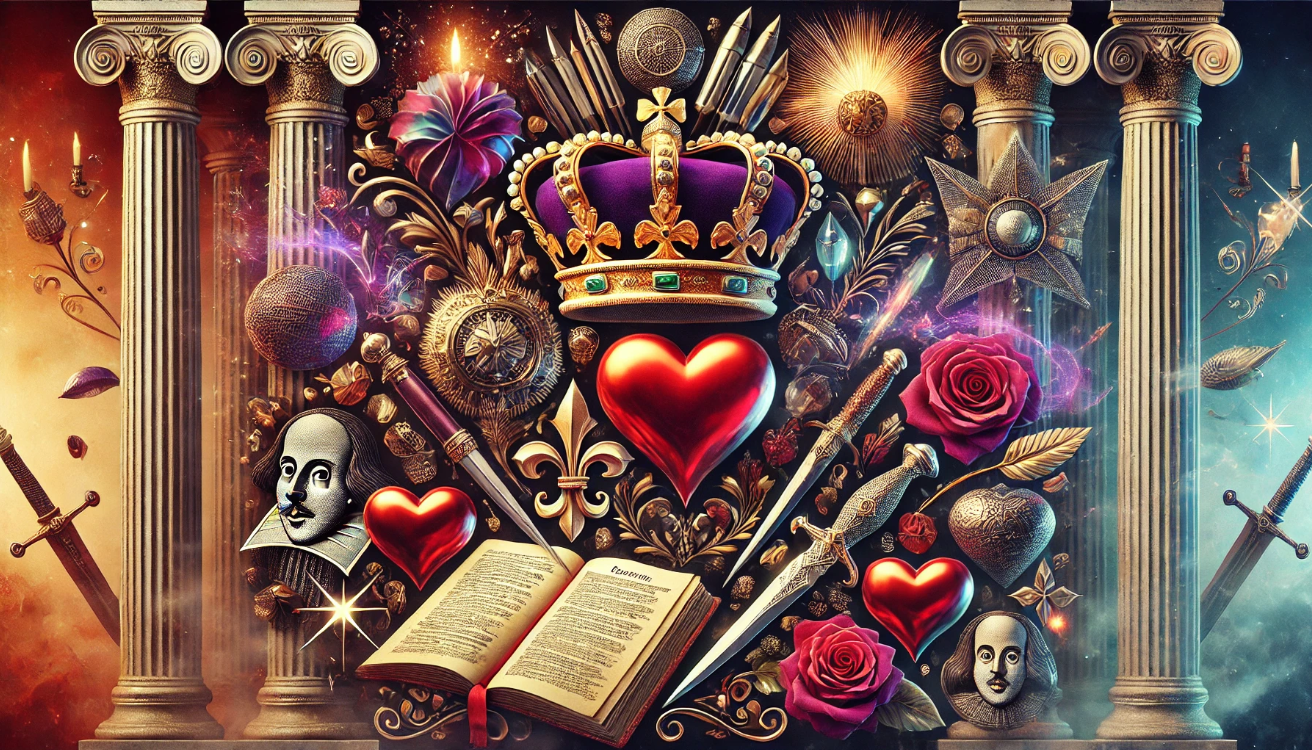 Shakespearean symbolic collage artwork

