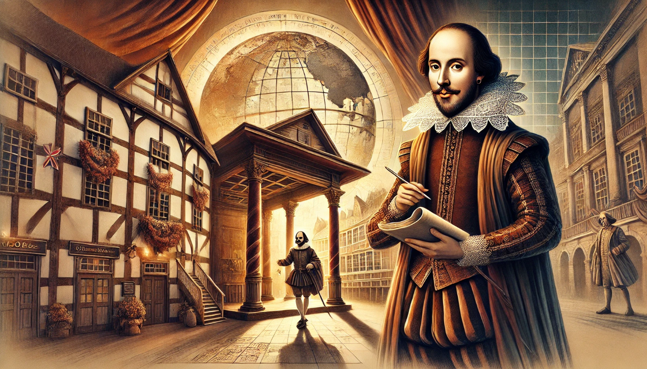 Shakespeare theatre evolution illustration 