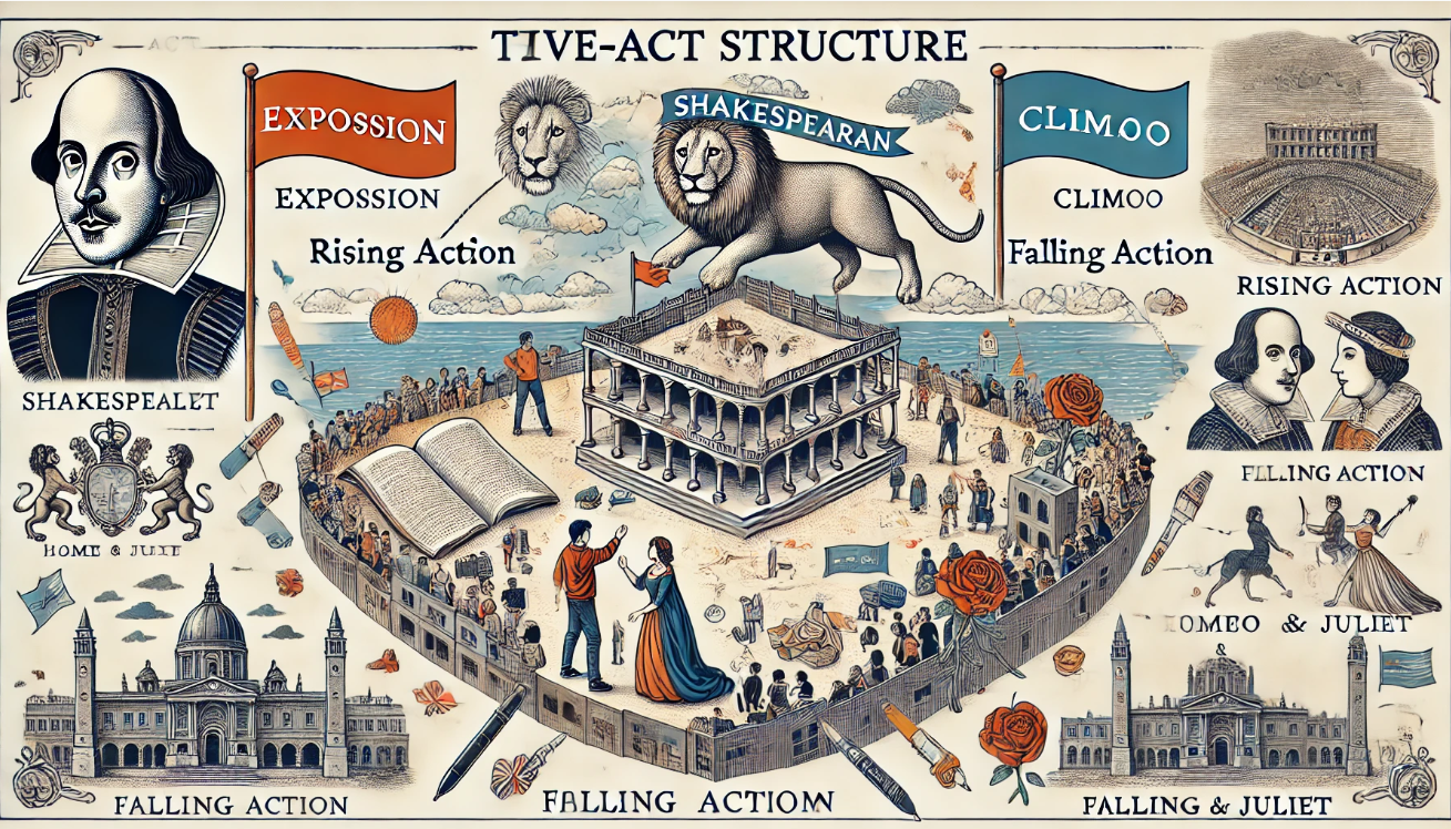 Shakespeare five-act structure illustration

