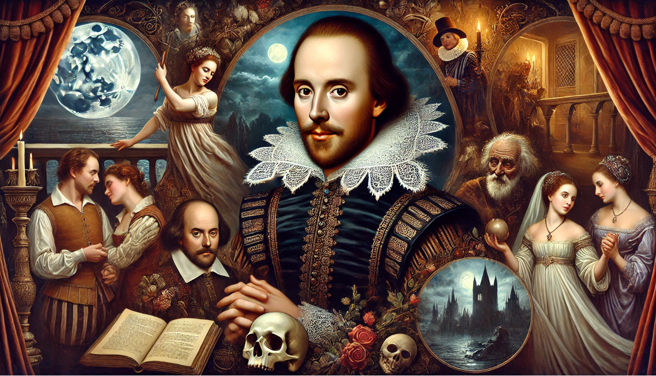 "Shakespearean scenes with characters"