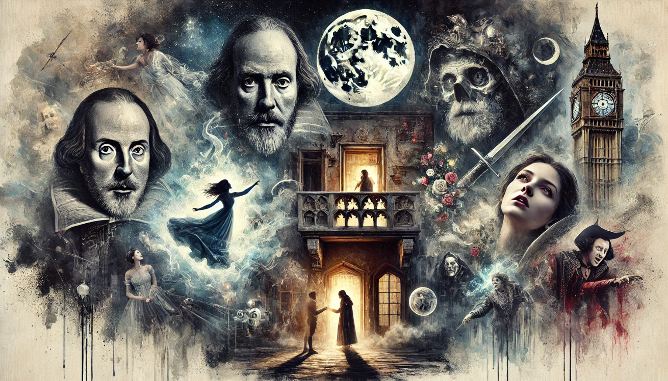 Shakespeare scenes surreal collage

