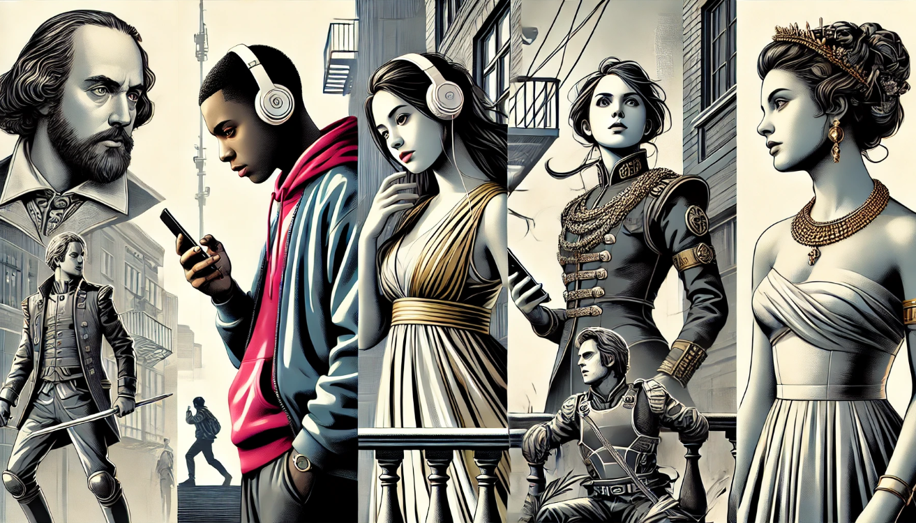 Diverse Shakespearean character montage