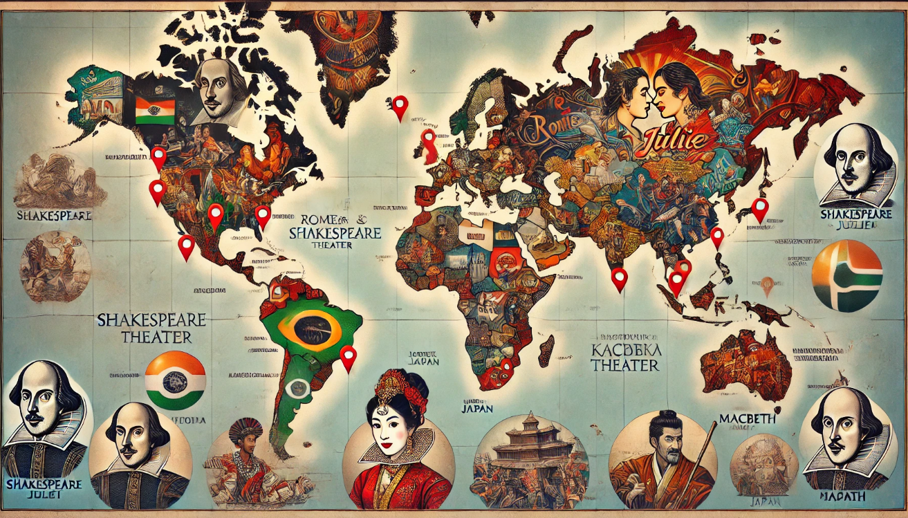 Global Shakespeare adaptations map

