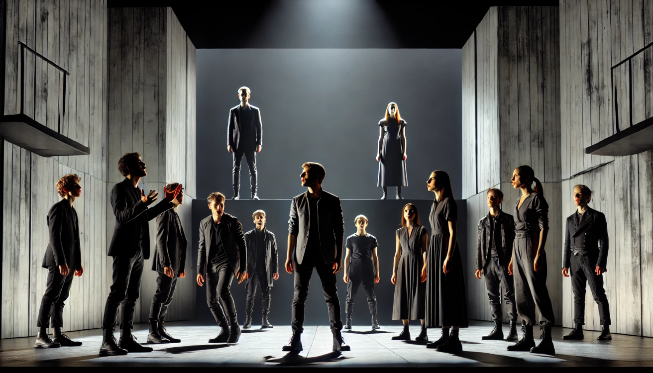 Modern Macbeth stage performance

