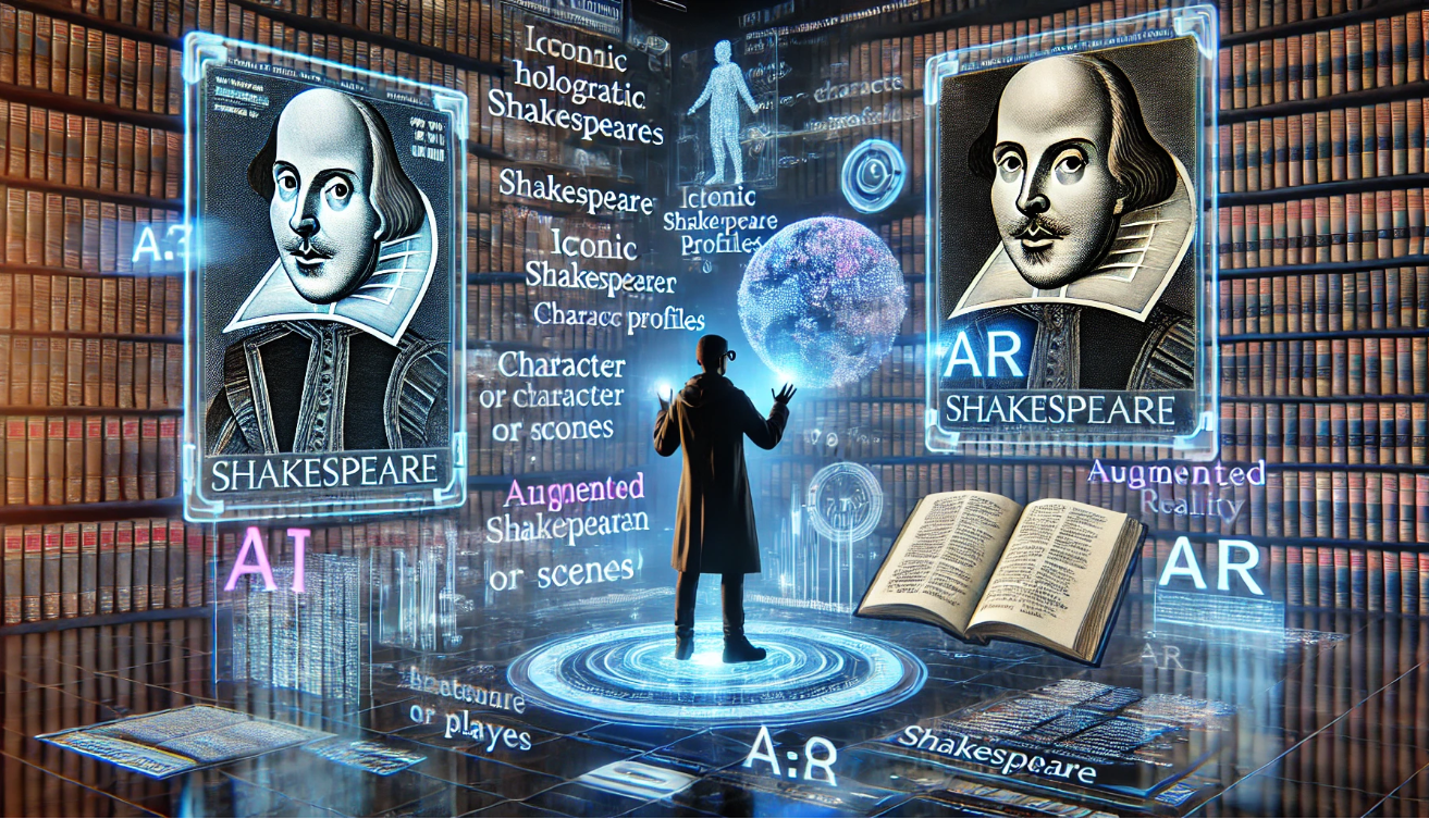 Futuristic Shakespeare digital interface

