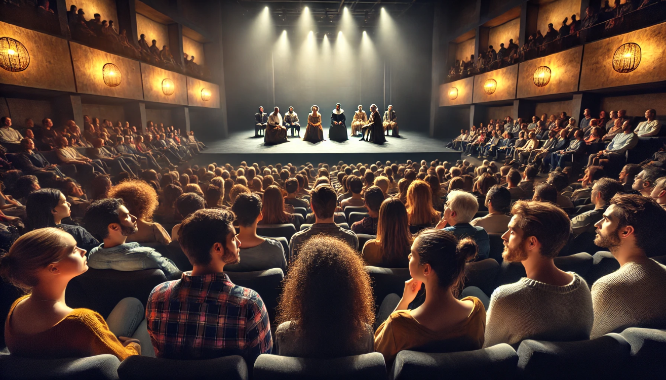 Diverse audience watching Shakespeare

