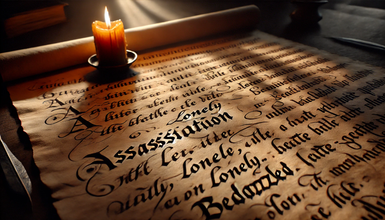 Shakespearean parchment with candlelight

