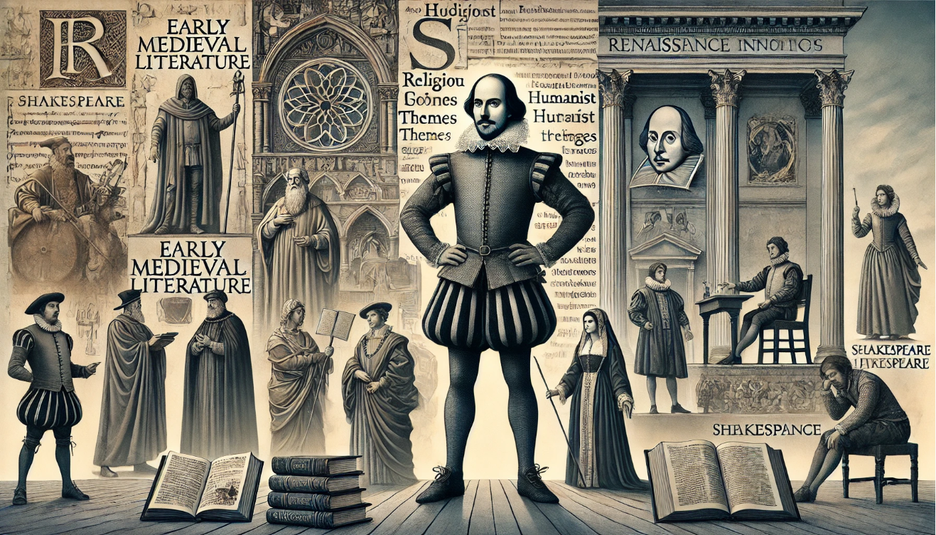 "Shakespeare bridging literary eras" 