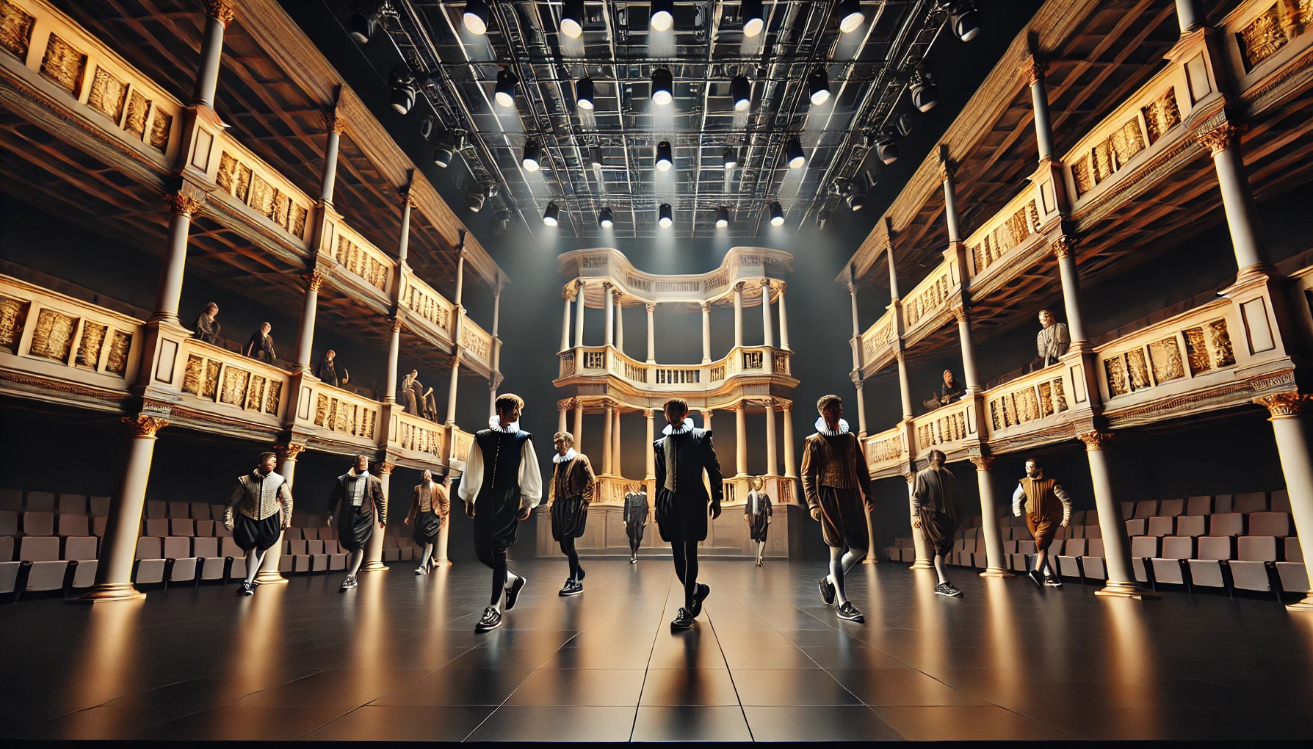 "Modern-Elizabethan stage fusion"

