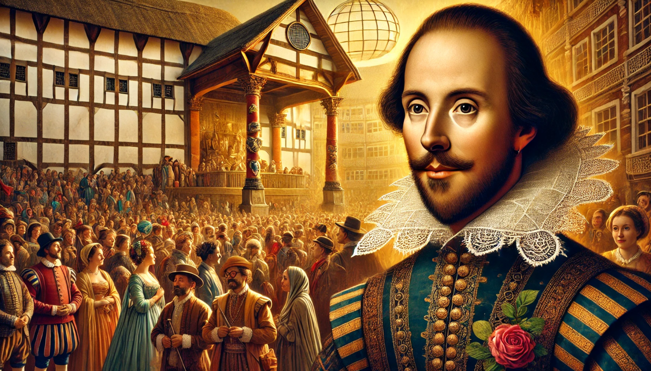 "Shakespeare portrait Globe audience"

