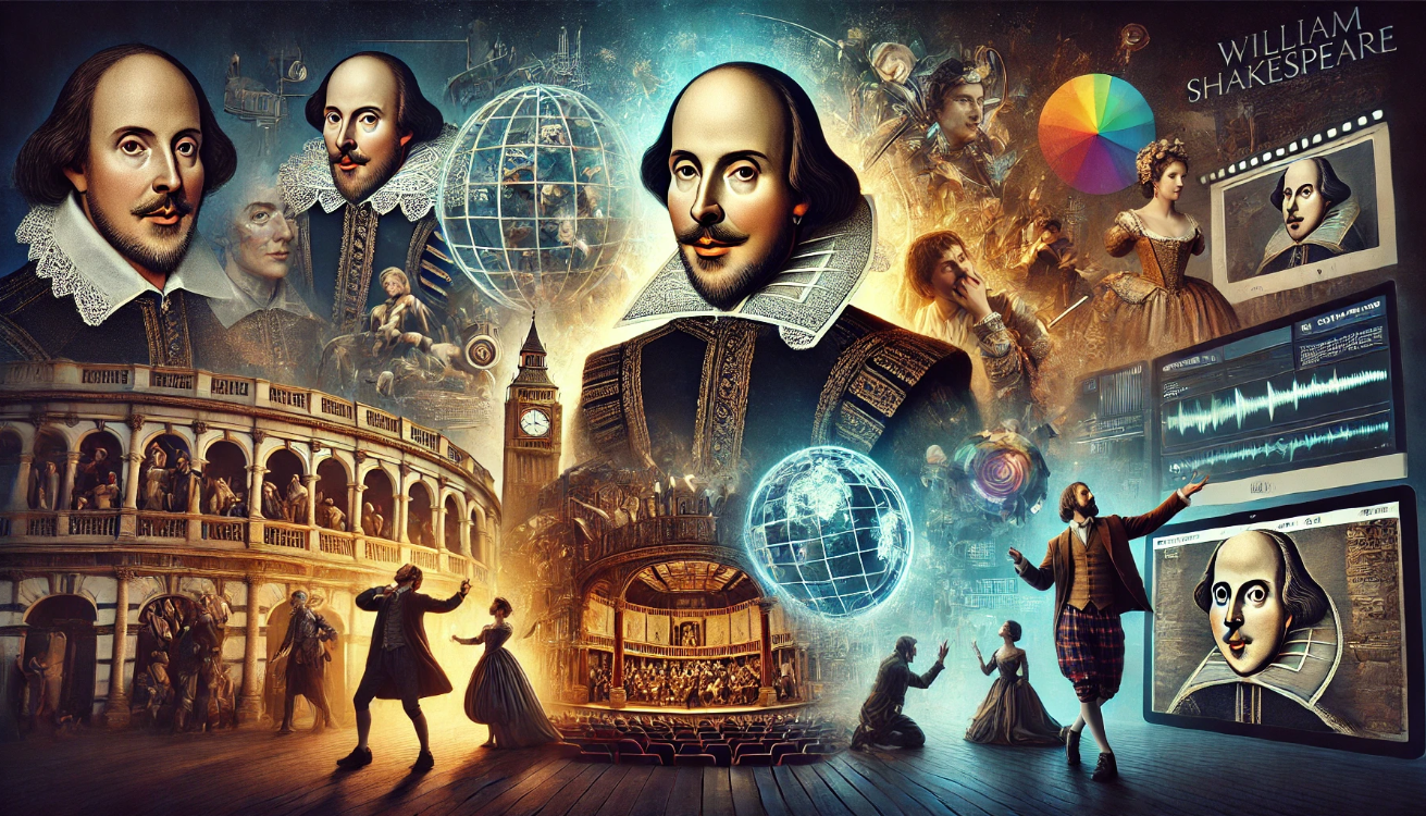 "Shakespeare legacy visual collage"


