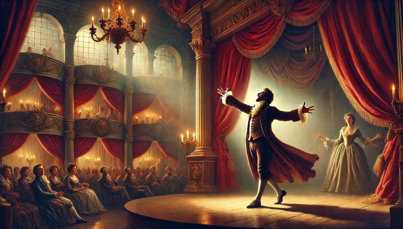 "Romantic Shakespeare stage performance"

