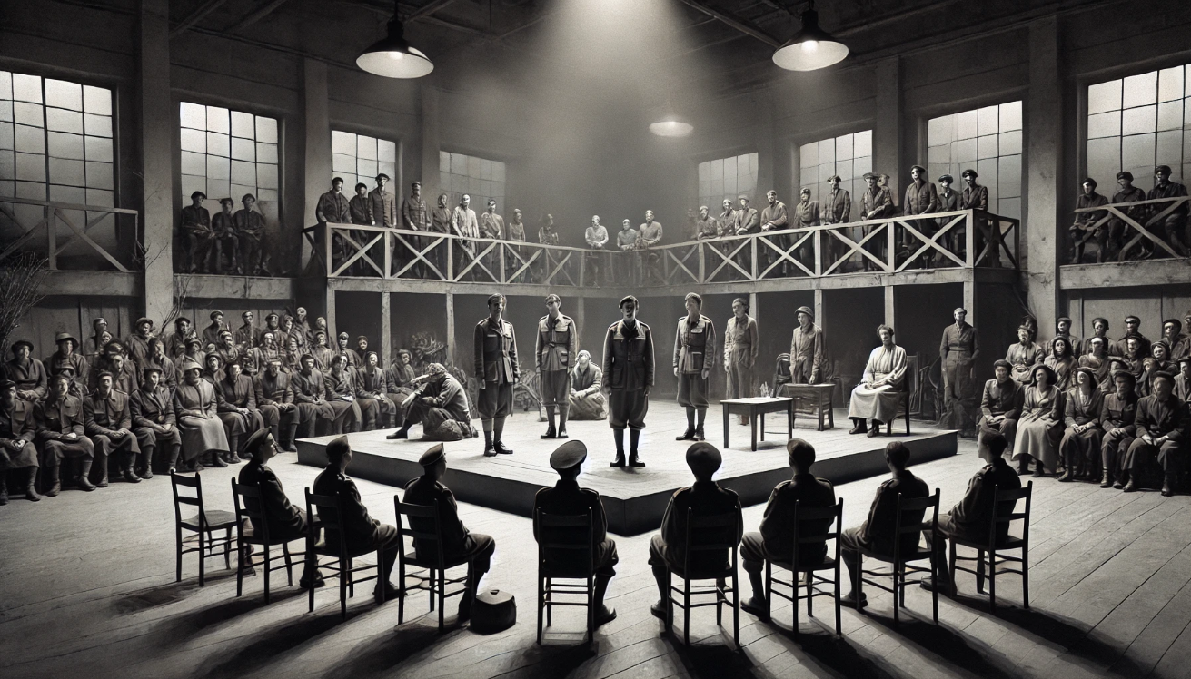 "WWII Shakespeare stage performance"

