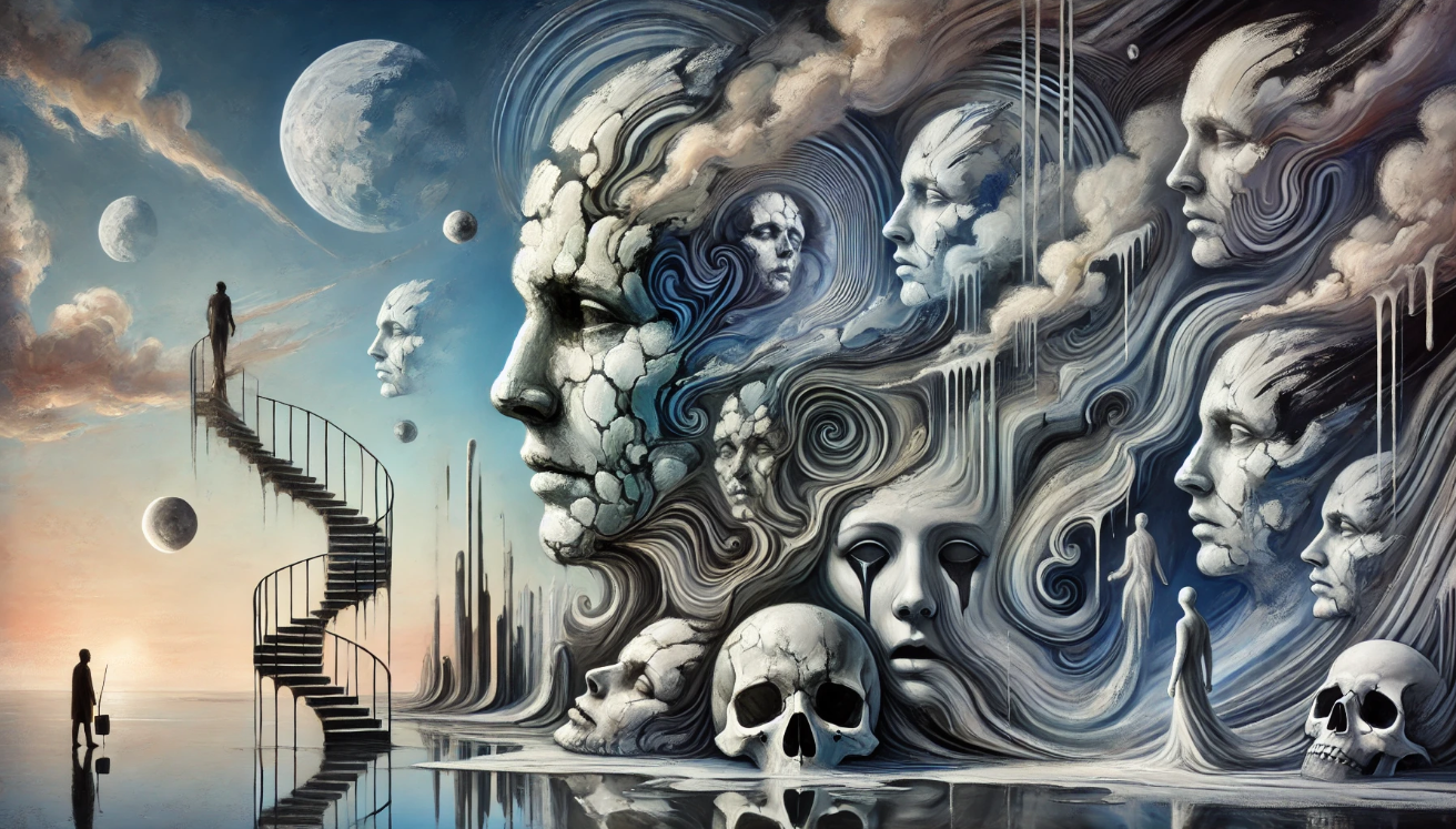 Surreal Hamlet soliloquy scene

