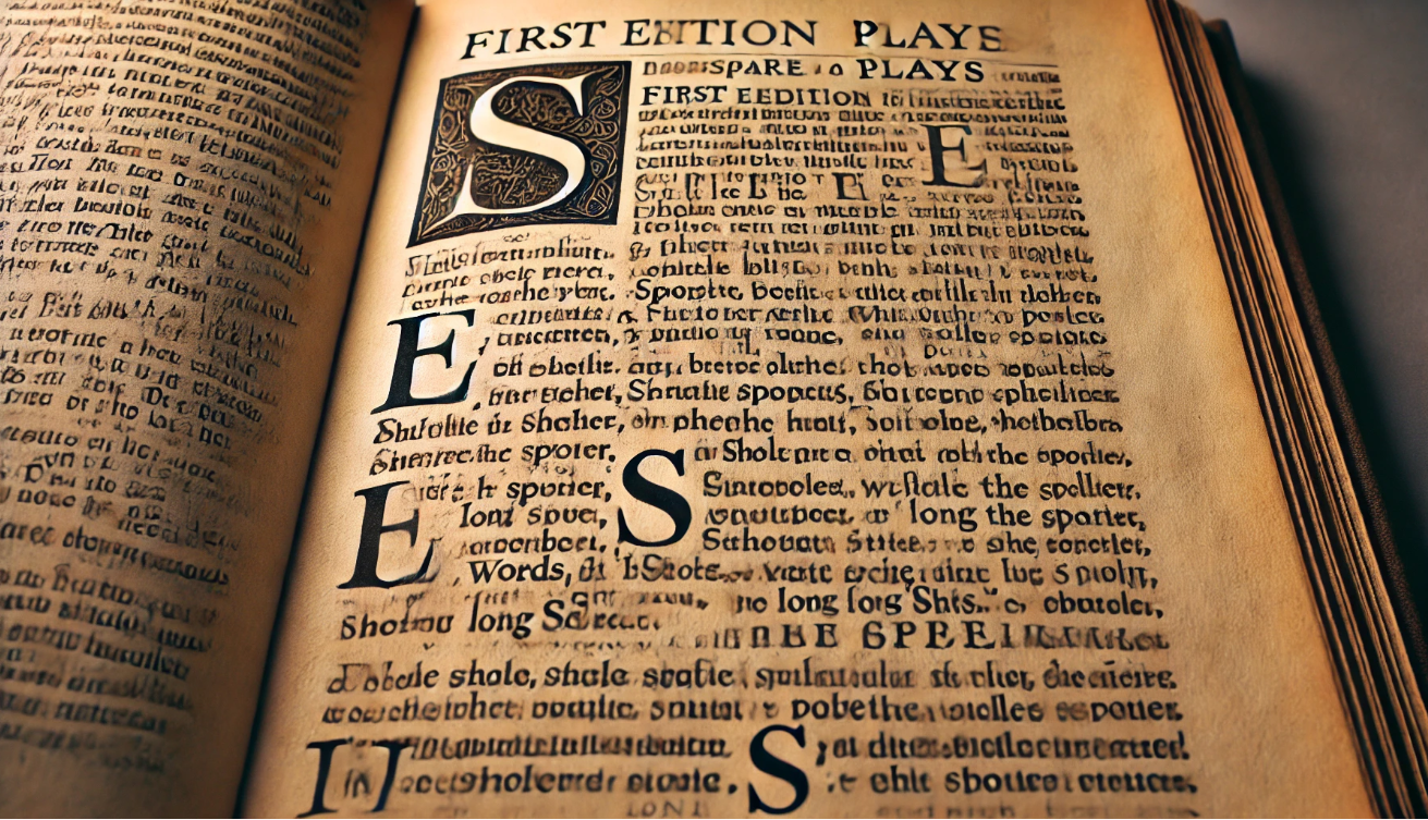 Aged Shakespeare page close-up

