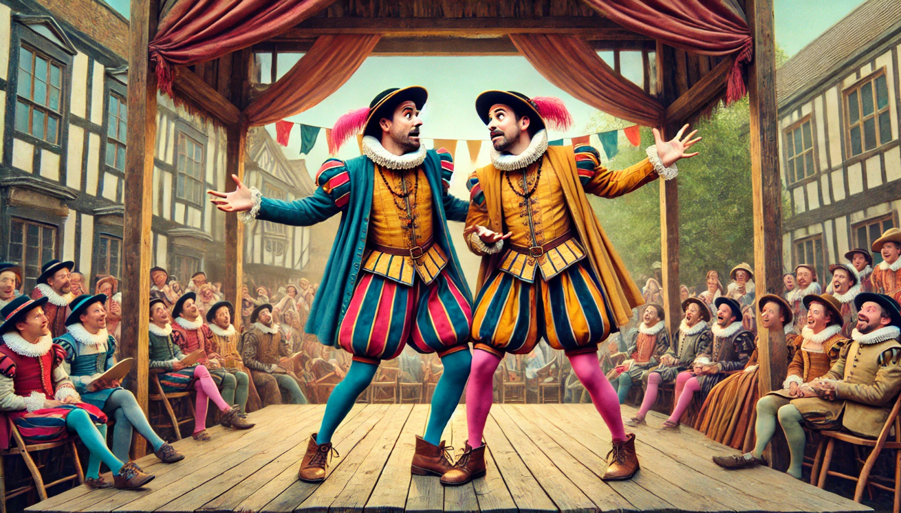 Elizabethan twins comedic confusion

