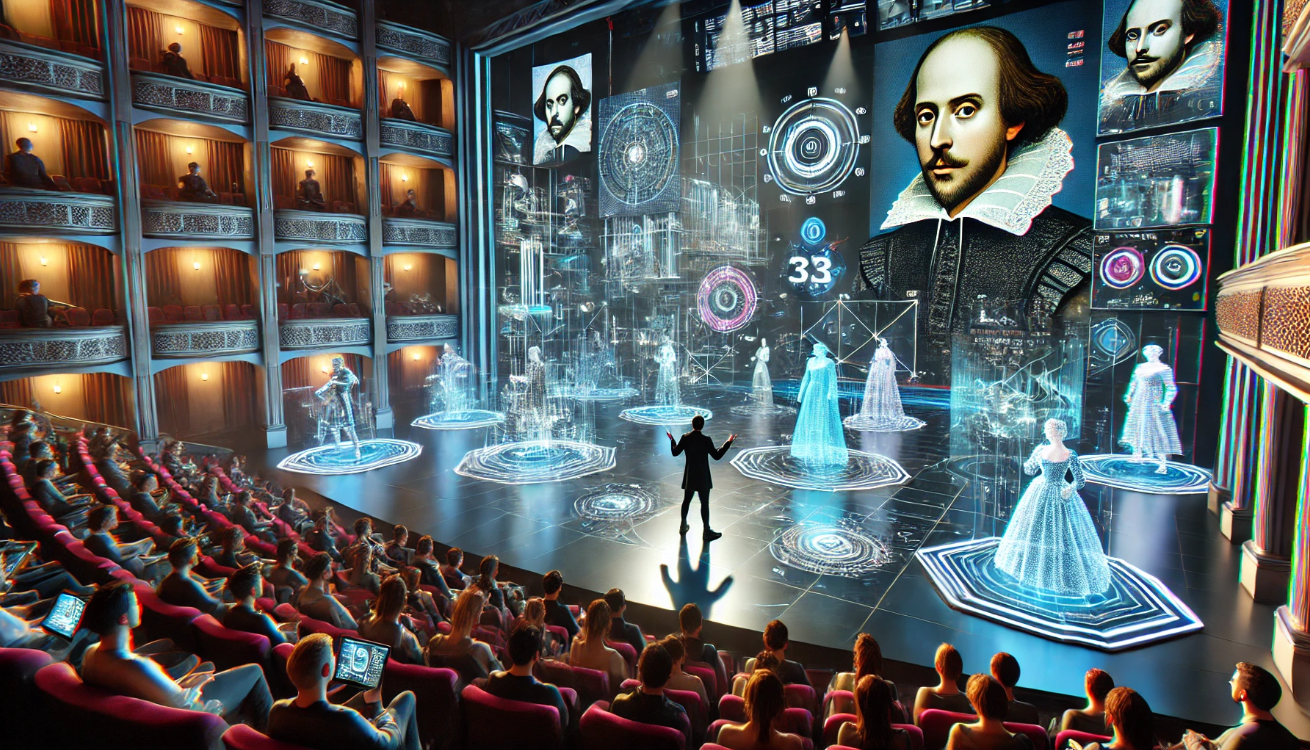 Futuristic immersive Shakespeare performance

