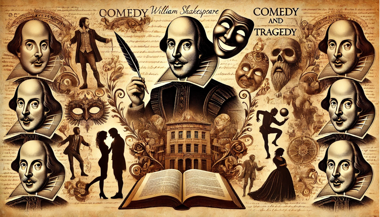 Shakespeare collage with symbols

