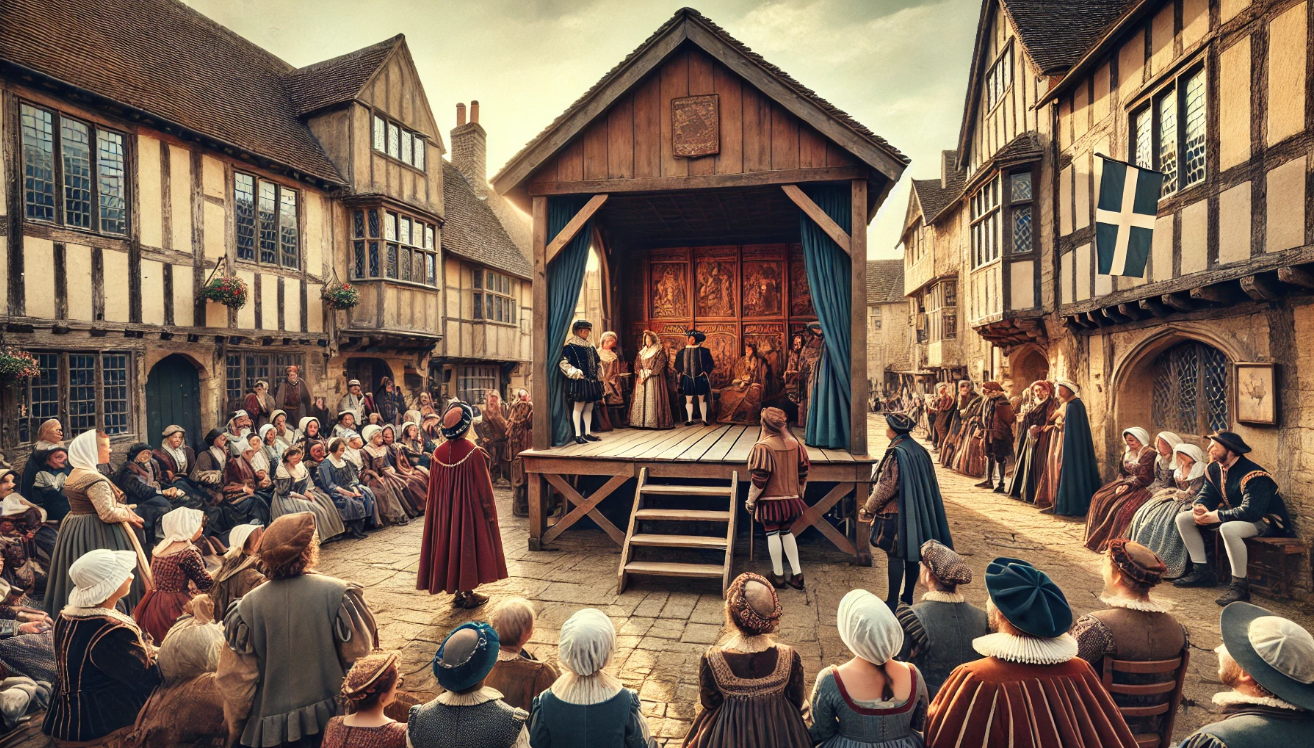 Medieval mystery play performance

