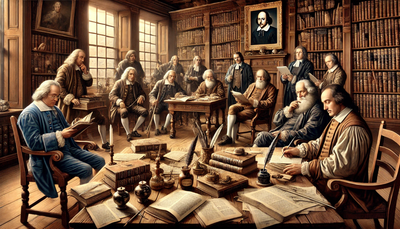 Scholars discussing Shakespeare’s sonnets

