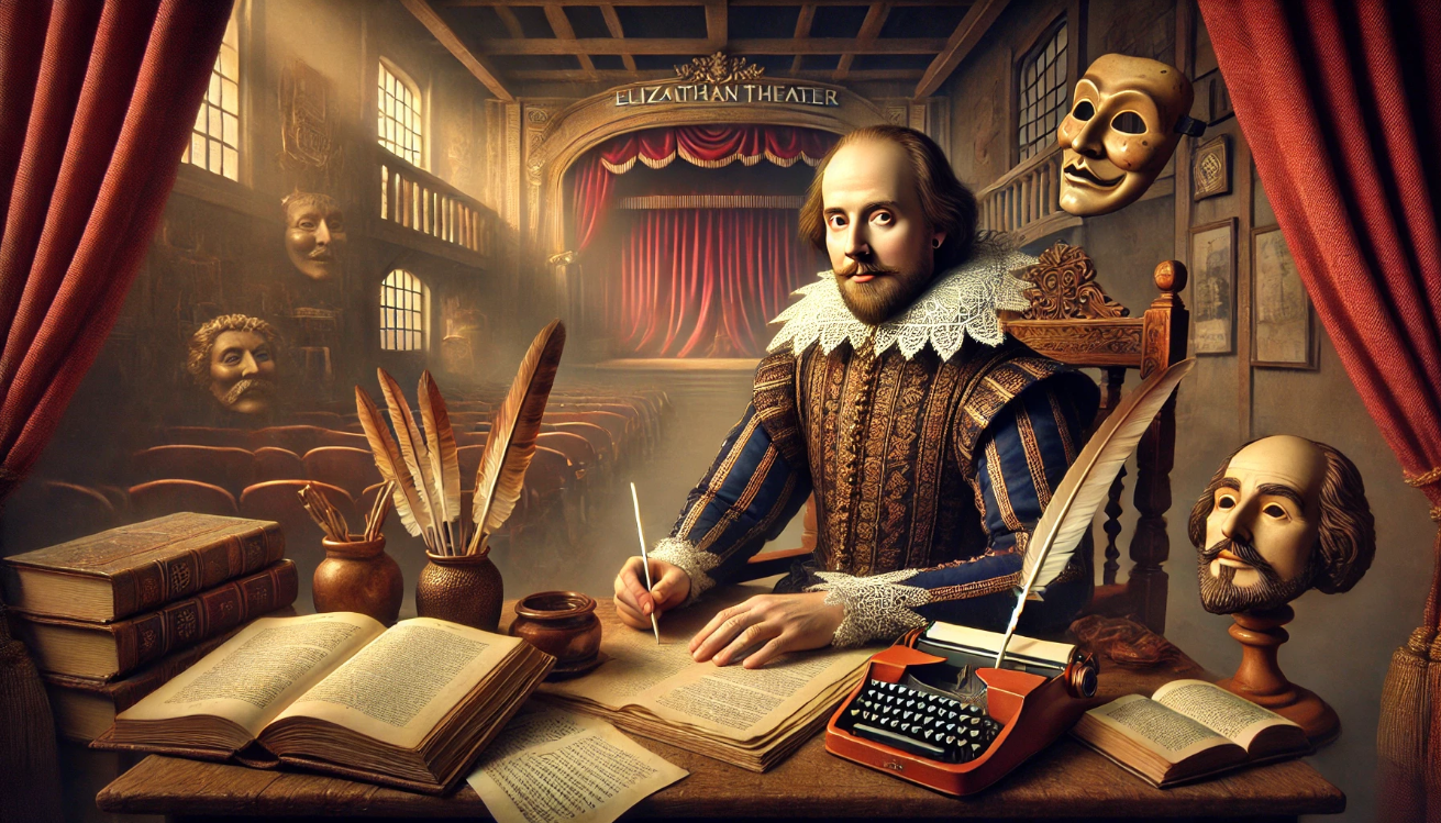 Shakespeare writing in theater

