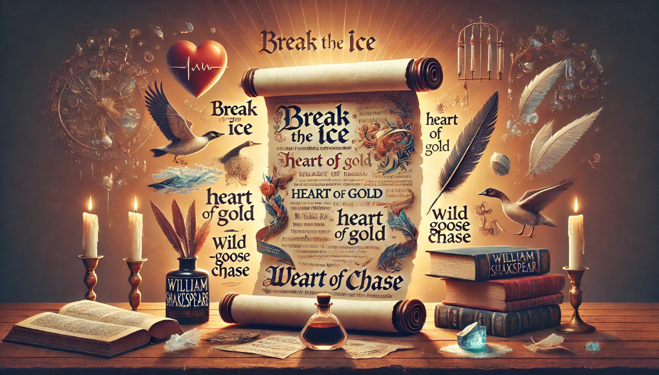 Shakespeare quotes on parchment

