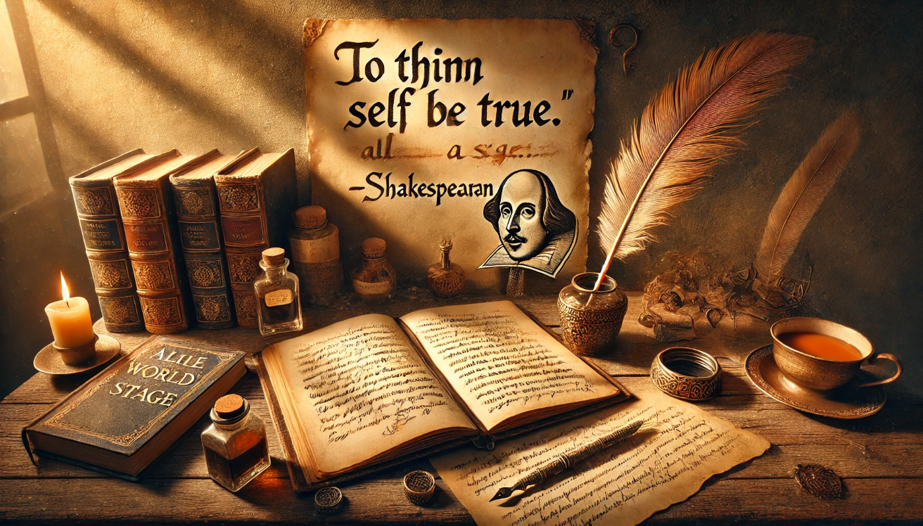 Shakespeare inspires writer’s desk.

