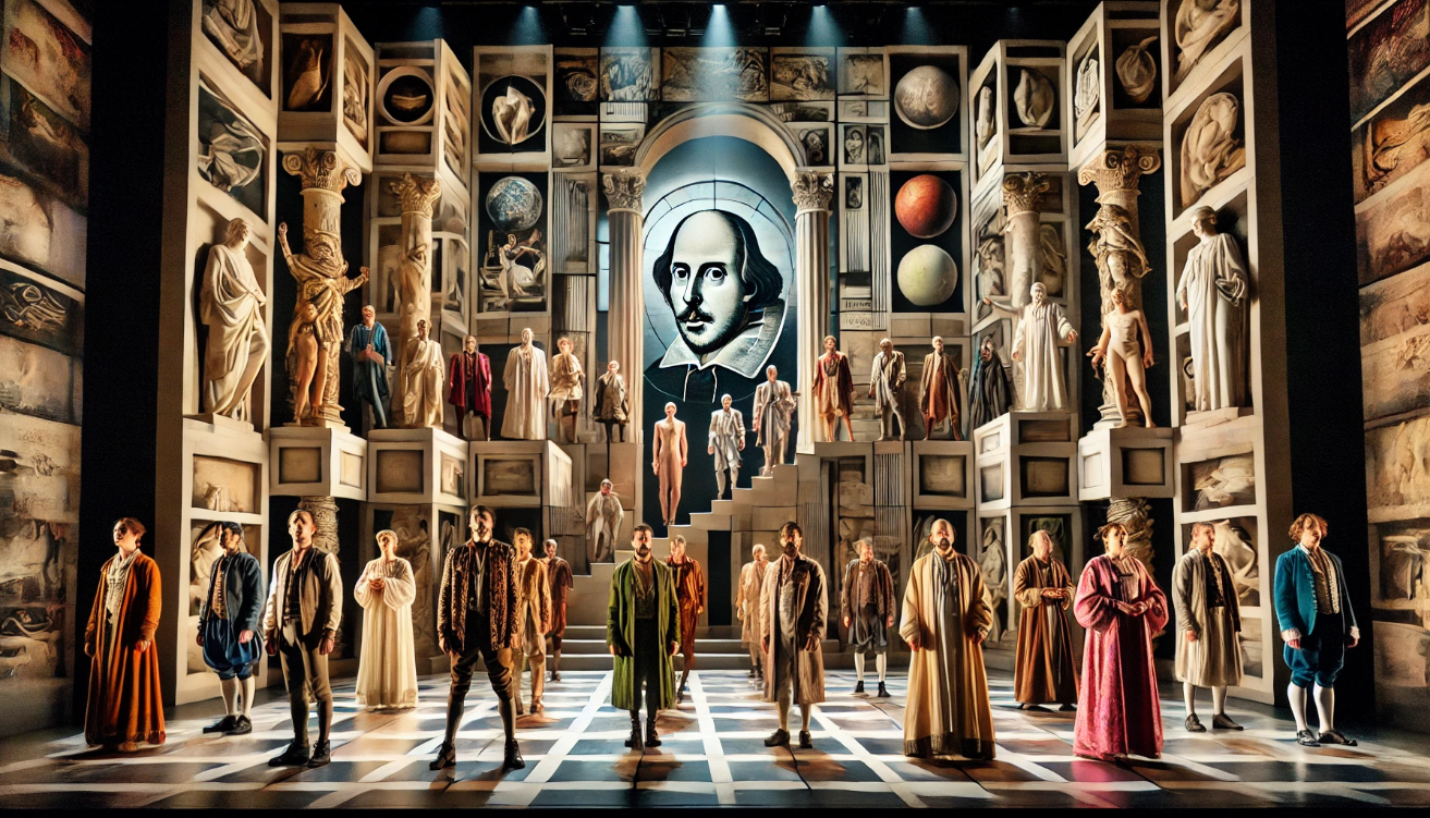 Postmodern Shakespeare reimagined performance.

