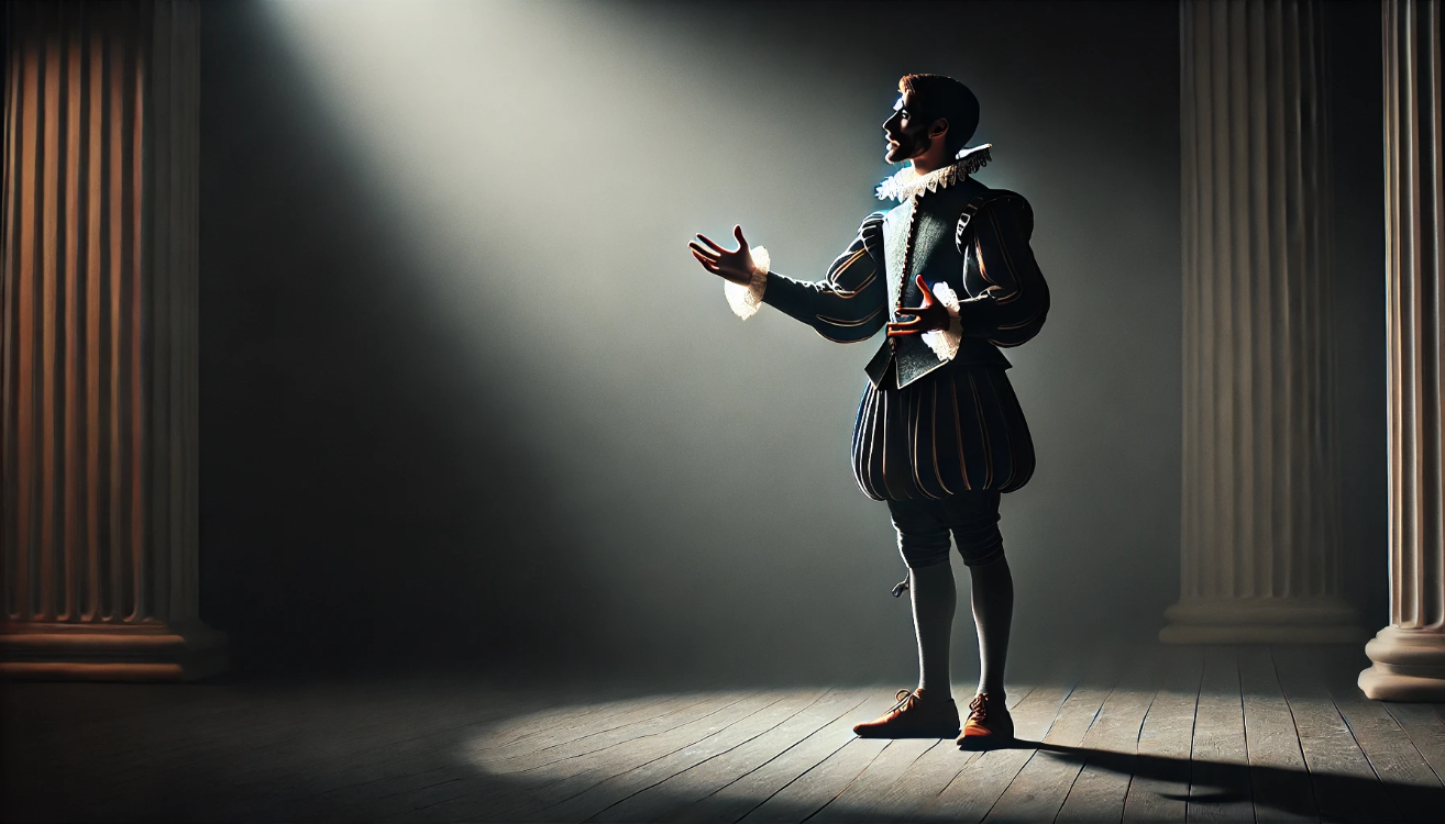 Solitary actor channels Shakespeare. 