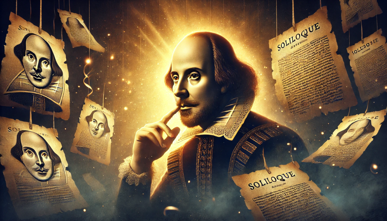Shakespeare thinking, soliloquies floating 