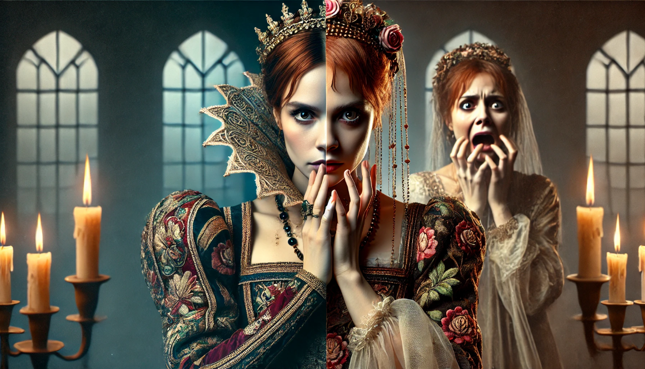 Ambitious to haunted transformation.


