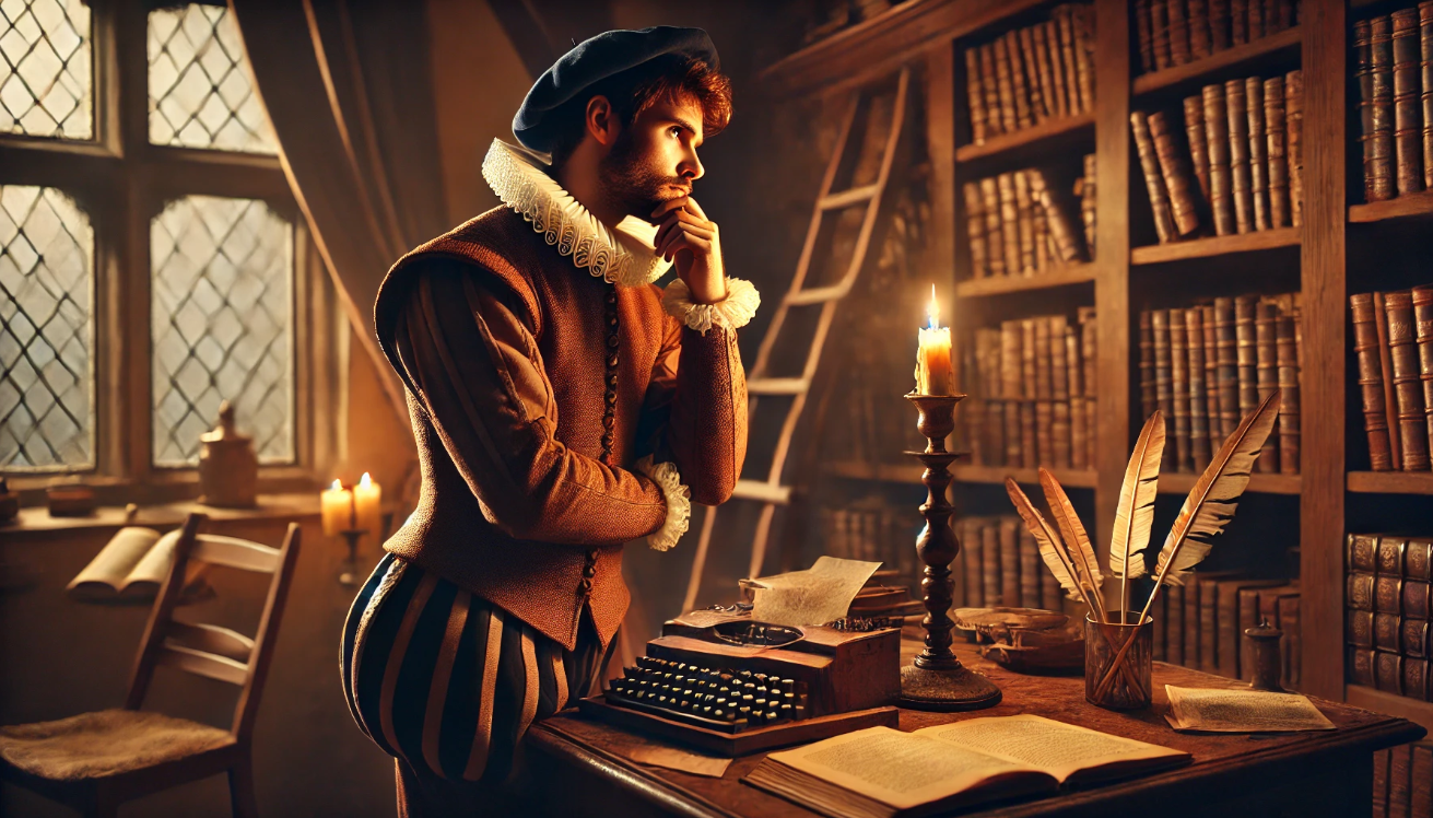 Contemplative Shakespearean character study

