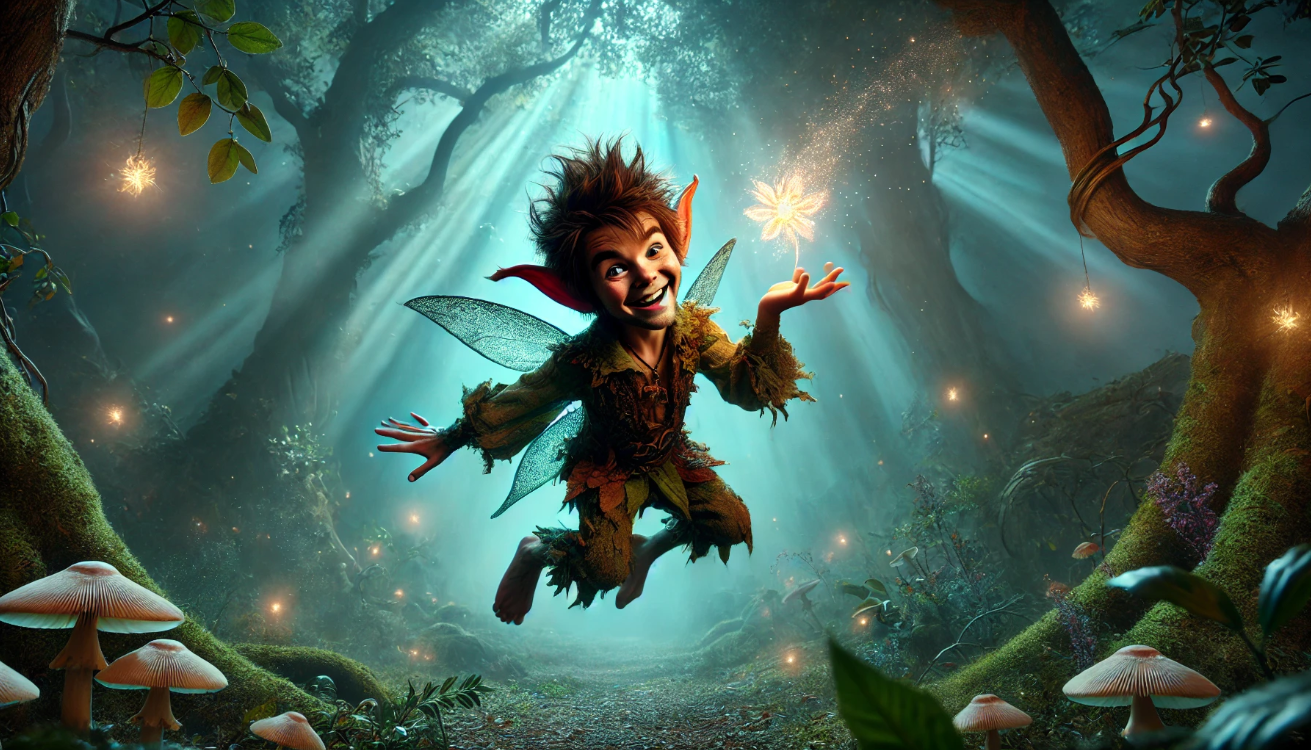 Mischievous fairy casting spell

