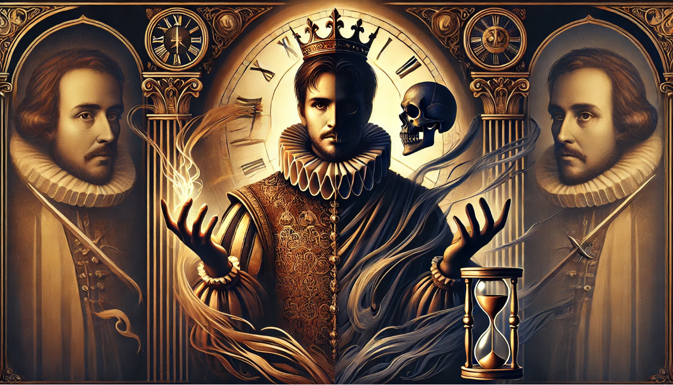 Shakespearean figure, symbolic contrast 