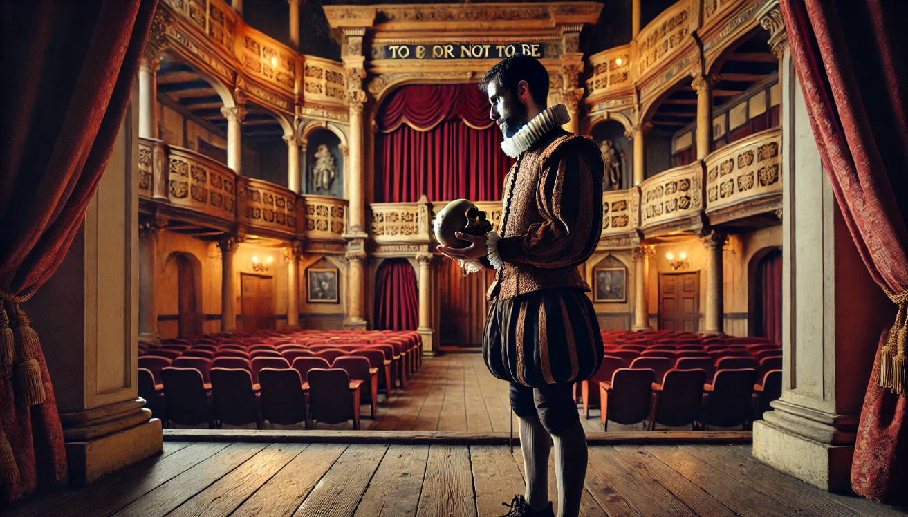 Hamlet actor holding skull

