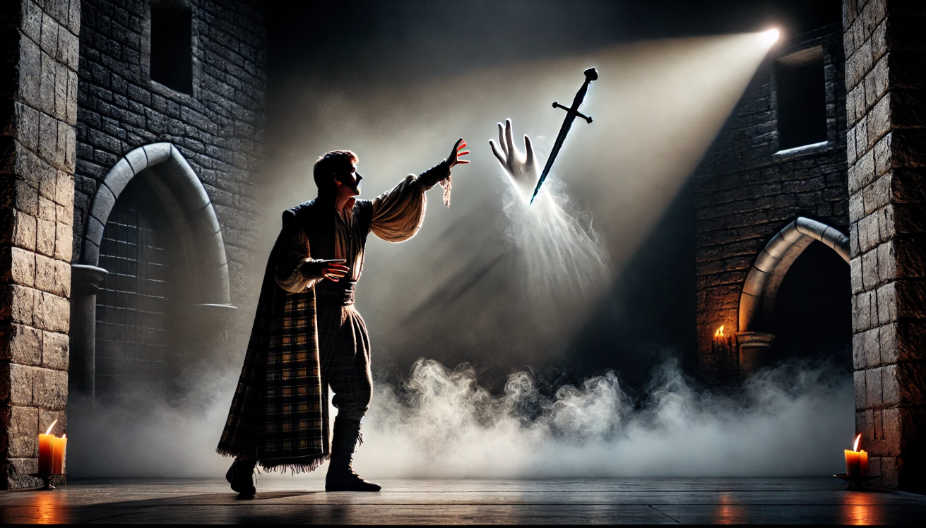 Theatrical Macbeth spotlight moment

