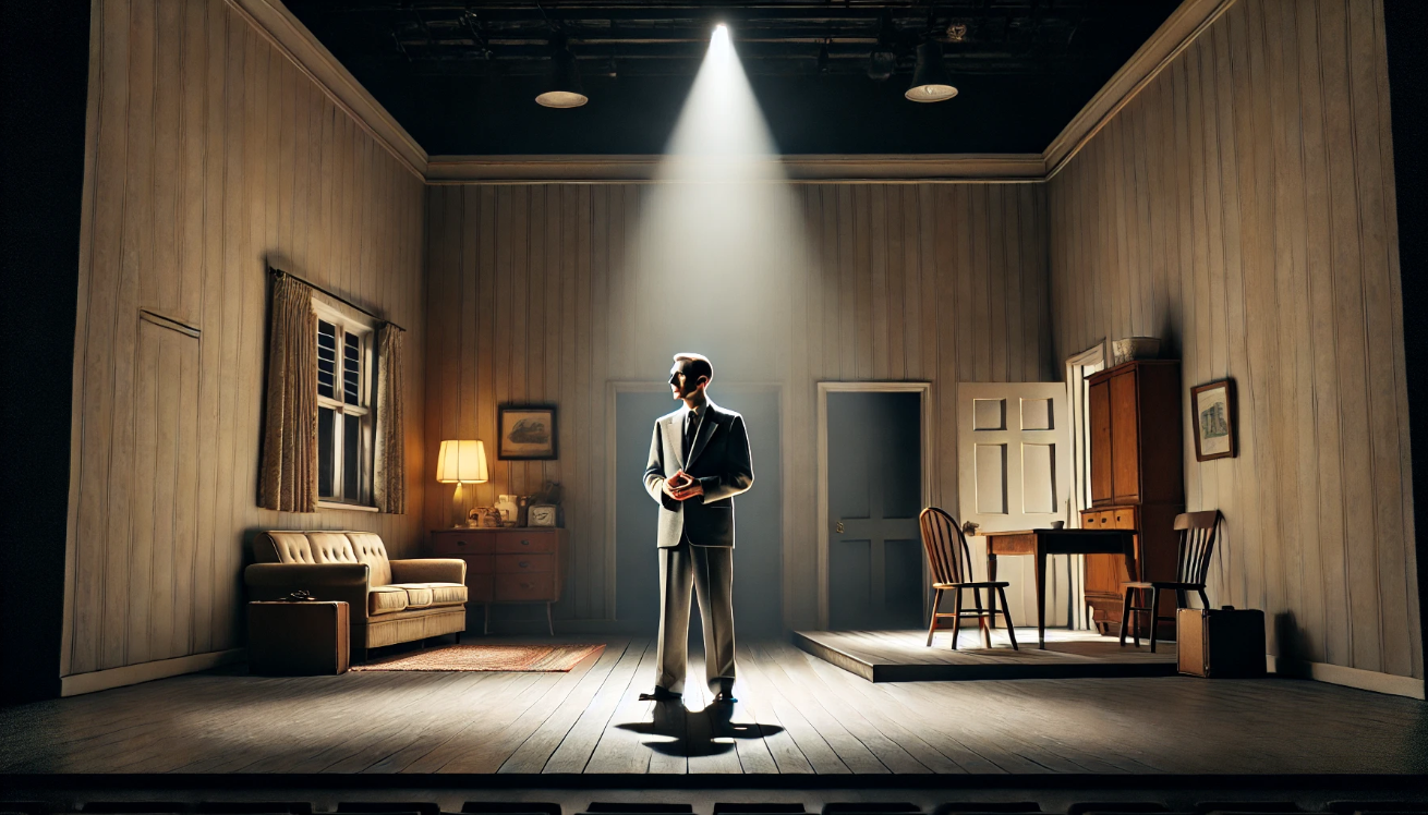 Dramatic theater stage scene

