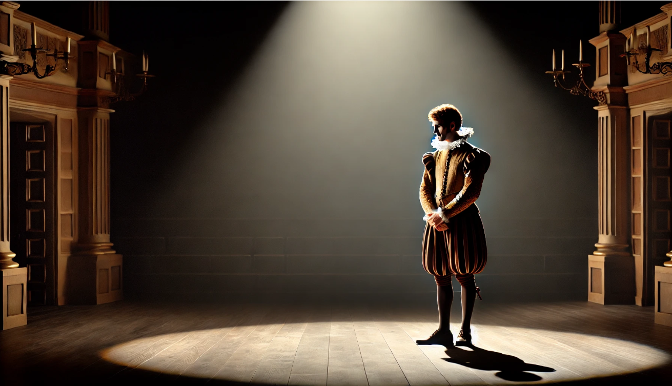 Theatrical soliloquy in shadows

