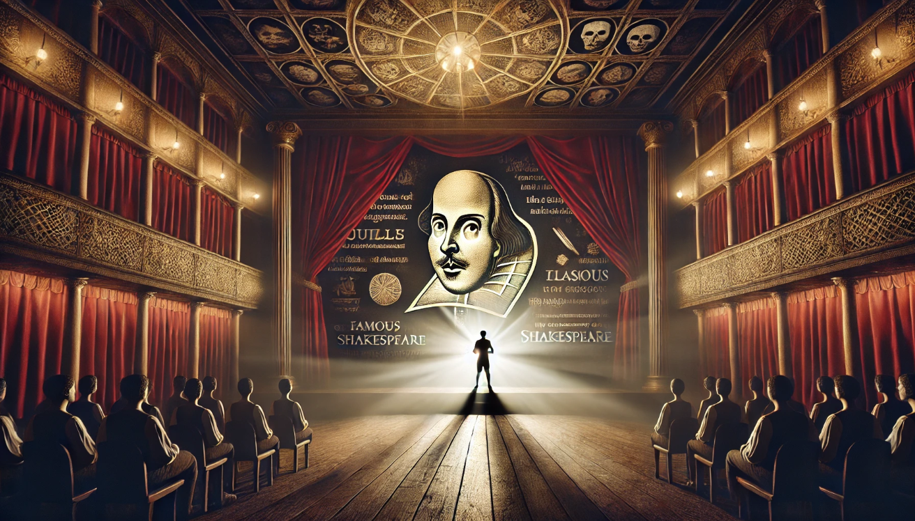 Shakespearean soliloquy on stage

